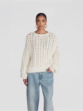 Kbb : KAHLANA :Chunky Open-Knit Cream Sweater with tags
